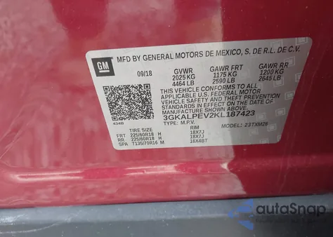 2019 GMC Terrain Slt z USA, uszkodzony, nr VIN 3GKALPEV2KL187423